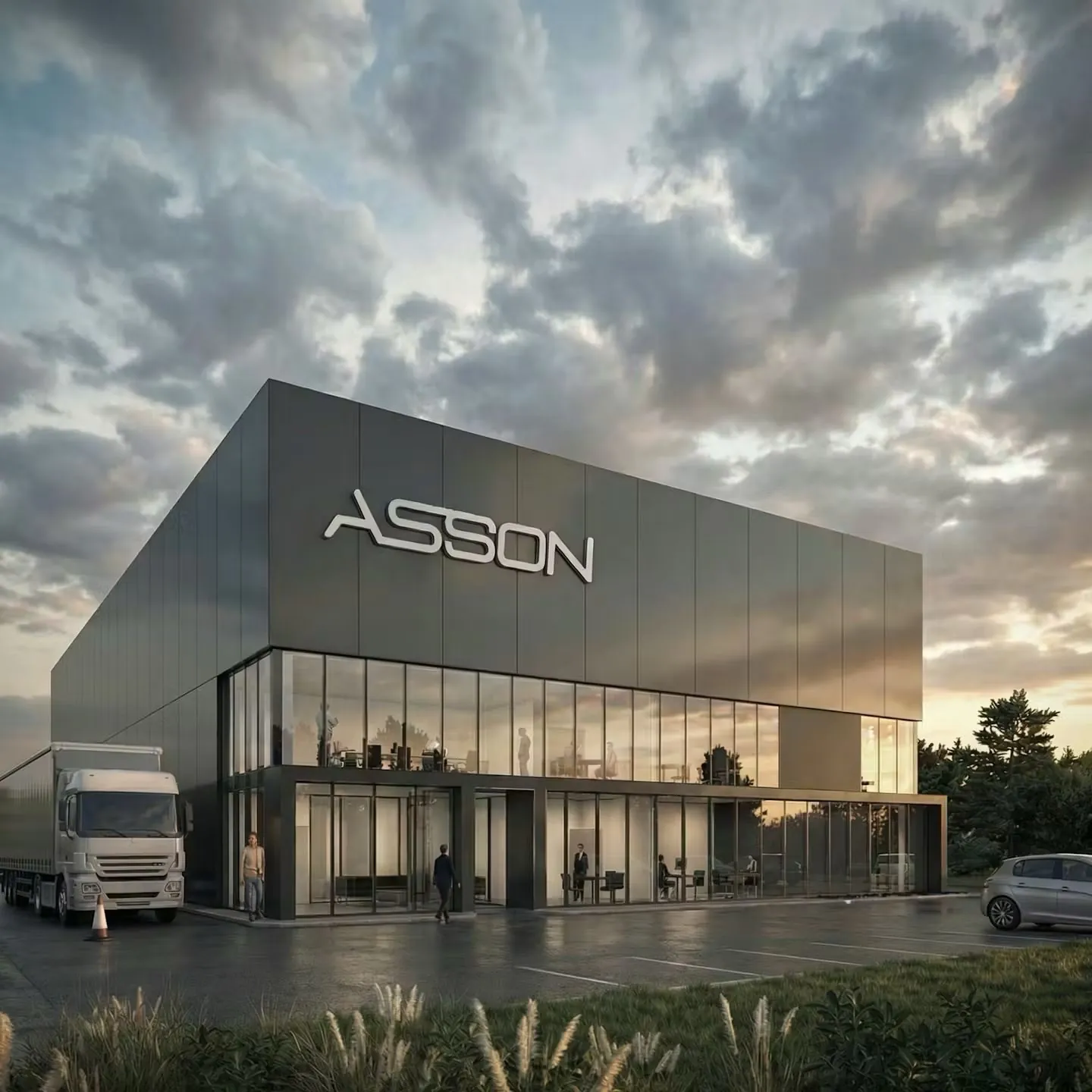 Proyecto de nave logística ASSON - vista en perspectiva